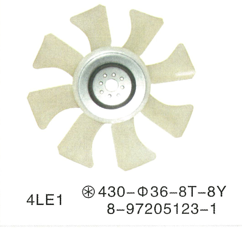 8-97205123-1 ISUZU 4LE1 ENGINE Fan Blade COOLING FAN For Hitachi